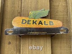 Vintage Dekalb Corn Seed Porcelain Sign Farm Tractor Agriculture Gas Oil Topper