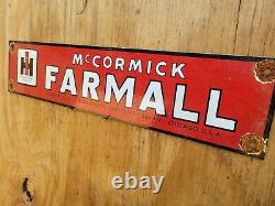 Vintage Farmall Porcelain Sign International Harvester Farm Tractor Barn Oil Gas