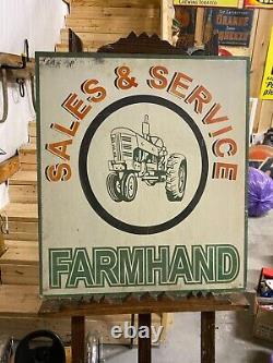 Vintage Farmhand Tractor Sales and Service Metal Sign 24 x 24