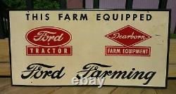 Vintage Ford Farming Ford Tractor- Dearborn Farm Equipment Tin Sign Antique