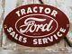 Vintage Ford Porcelain Old Sign 1959 Tractor Dealer Sales Service 19 Farming
