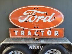 Vintage Ford Porcelain Sign 48 Skin Farm Tractor Dealer Sales Gas Oil Service