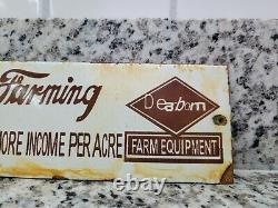 Vintage Ford Porcelain Sign Farming Tractor Equipment Gas Station Oil Service
