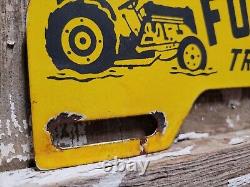 Vintage Fordson Tractors Porcelain Sign Plate Tag Topper Farm Machine Service