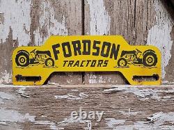 Vintage Fordson Tractors Porcelain Sign Plate Tag Topper Farm Machine Service