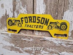 Vintage Fordson Tractors Porcelain Sign Plate Tag Topper Farm Machine Service