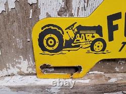 Vintage Fordson Tractors Porcelain Sign Plate Tag Topper Farm Machine Service