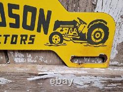 Vintage Fordson Tractors Porcelain Sign Plate Tag Topper Farm Machine Service