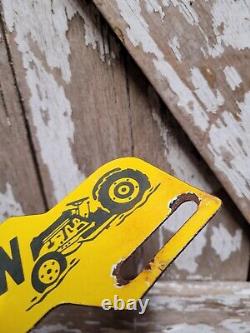 Vintage Fordson Tractors Porcelain Sign Plate Tag Topper Farm Machine Service