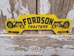 Vintage Fordson Tractors Porcelain Sign Plate Tag Topper Farm Machine Service