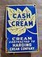 Vintage Harding Cream Porcelain Sign Dairy Farm Milk Cow Cheese Tractor Oil Gas