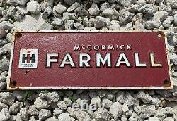 Vintage International Harvester Cast Iron FarmAll Tractor Farm Advertising Sign