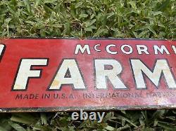 Vintage International Harvester Porcelain Sign Farmall Mccormick Farming Tractor