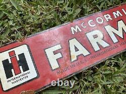 Vintage International Harvester Porcelain Sign Farmall Mccormick Farming Tractor