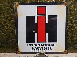 Vintage International Harvester Porcelain Sign Farming Tractor Dealer Sales 10