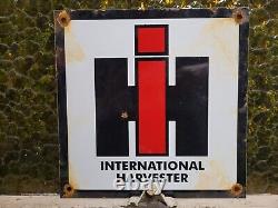 Vintage International Harvester Porcelain Sign Farming Tractor Dealer Sales 10