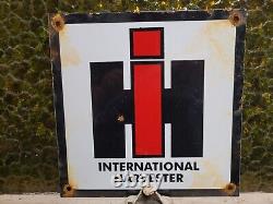 Vintage International Harvester Porcelain Sign Farming Tractor Dealer Sales 10