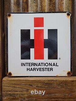 Vintage International Harvester Porcelain Sign Farming Tractor Dealer Sales 12