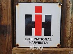 Vintage International Harvester Porcelain Sign Farming Tractor Dealer Sales Gas