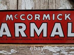 Vintage International Harvester Porcelain Sign Mccormick Farmall Tractor Farm
