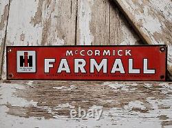Vintage International Harvester Porcelain Sign Mccormick Farmall Tractor Farm