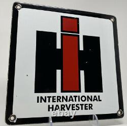 Vintage International Harvester Porcelain Sign Tractor John Deere Farm Gas Oil