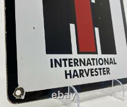 Vintage International Harvester Porcelain Sign Tractor John Deere Farm Gas Oil