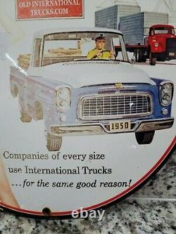 Vintage International Harvester Porcelain Sign Truck Tractor Farm Barn Gas Oil