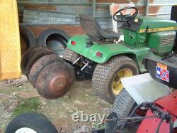 Vintage John Deere 210 with Hydraulic Lift, Small Farm Tractor 18 Discs