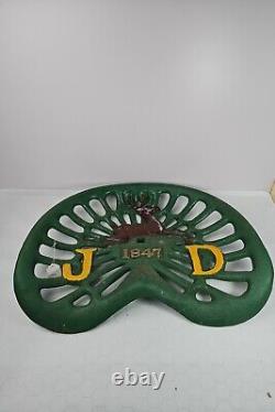 Vintage John Deere Farm Tractor Cast Iron Seat 1847 Deer Sign Antique