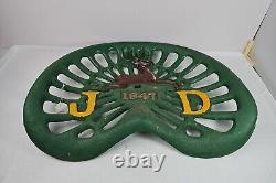 Vintage John Deere Farm Tractor Cast Iron Seat 1847 Deer Sign Antique