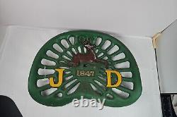 Vintage John Deere Farm Tractor Cast Iron Seat 1847 Deer Sign Antique