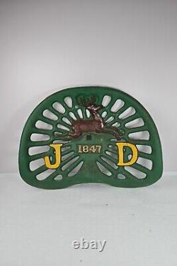 Vintage John Deere Farm Tractor Cast Iron Seat 1847 Deer Sign Antique