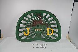 Vintage John Deere Farm Tractor Cast Iron Seat 1847 Deer Sign Antique