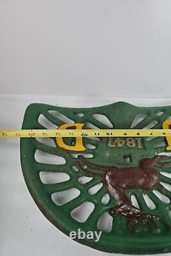 Vintage John Deere Farm Tractor Cast Iron Seat 1847 Deer Sign Antique