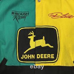 Vintage John Deere Jacket Farming Tractor Button Up Green Coat JH Design