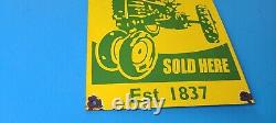 Vintage John Deere Porcelain Farm Implements Service 12 Gas Tractor Large Sign