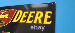 Vintage John Deere Porcelain Farm Implements Service Sale Gas Tractor Large Sign