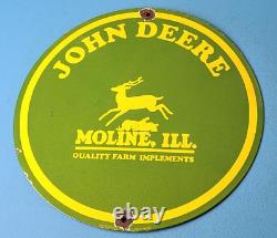 Vintage John Deere Porcelain Gas Farm Implements Service Sale Tractor 12 Sign