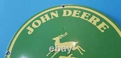 Vintage John Deere Porcelain Gas Farm Implements Service Sale Tractor 12 Sign