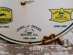 Vintage John Deere Porcelain Sign 30 Large Farming Tractor Dealer Sales Service