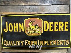 Vintage John Deere Porcelain Sign 48 Old 1934 Tractor Farm Farming Gas Oil Car