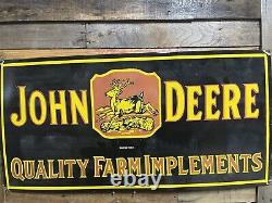 Vintage John Deere Porcelain Sign 48 Old 1934 Tractor Farm Farming Gas Oil Car