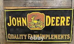 Vintage John Deere Porcelain Sign 48 Old 1934 Tractor Farm Farming Gas Oil Car