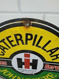 Vintage John Deere Porcelain Sign Intl Harvester Caterpillar Farm Tractor Gas