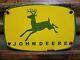 Vintage John Deere Porcelain Sign Rare Tractor Dealer Advertising Gas Farming