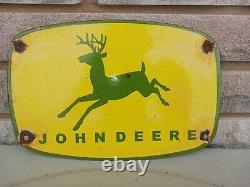 Vintage John Deere Porcelain Sign Tractor Dealer Advertising Farming Equipment