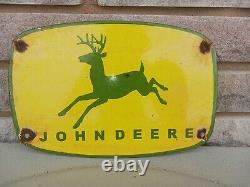 Vintage John Deere Porcelain Sign Tractor Dealer Advertising Farming Equipment