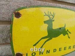 Vintage John Deere Porcelain Sign Tractor Dealer Advertising Farming Equipment