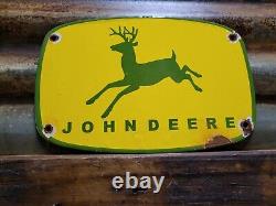 Vintage John Deere Porcelain Sign Tractor Dealer Advertising Farming Equipment